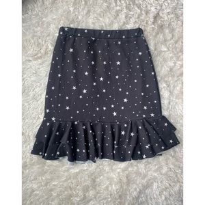 Nasty Gal Black & White Star Print Trumpet Mini Skirt